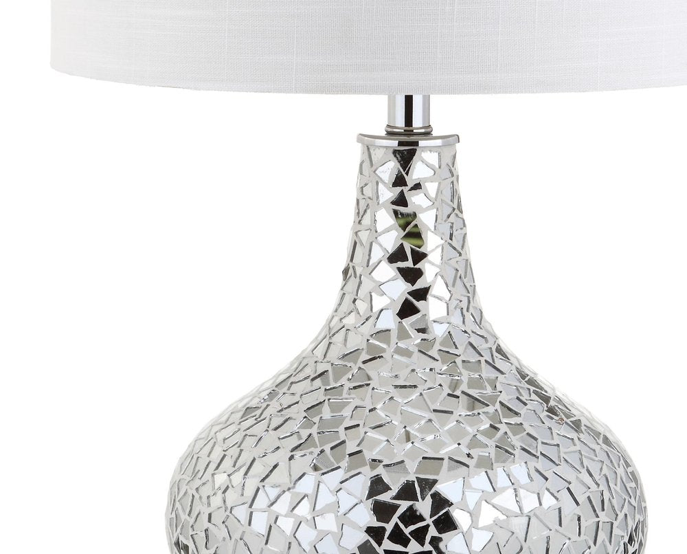 26" Silver Novelty Table Lamp With Drum Shade