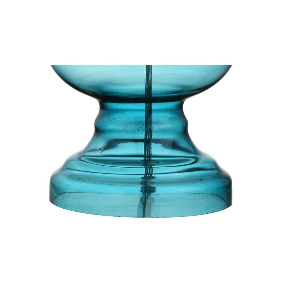 Set of Two 29" Blue Urn Table Lamps With Drum Shades