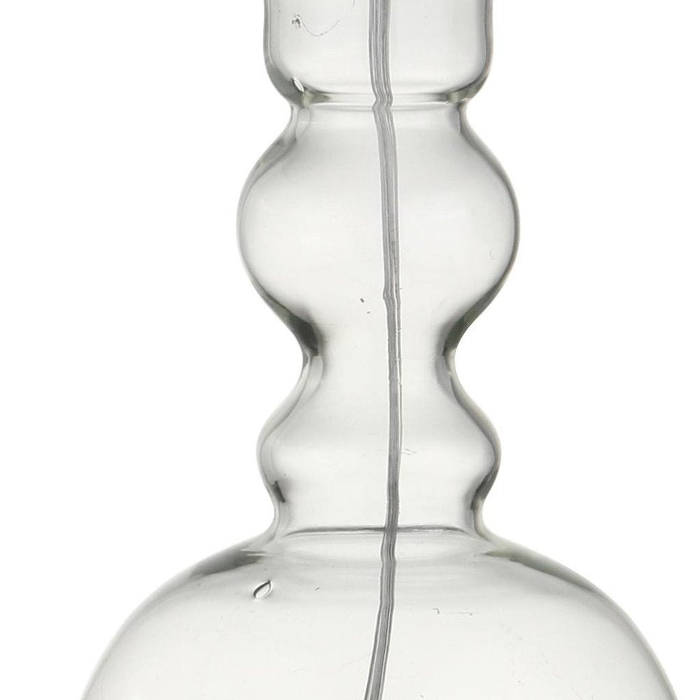 Set of Two 29" Clear Novelty Table Lamps With Drum Shades