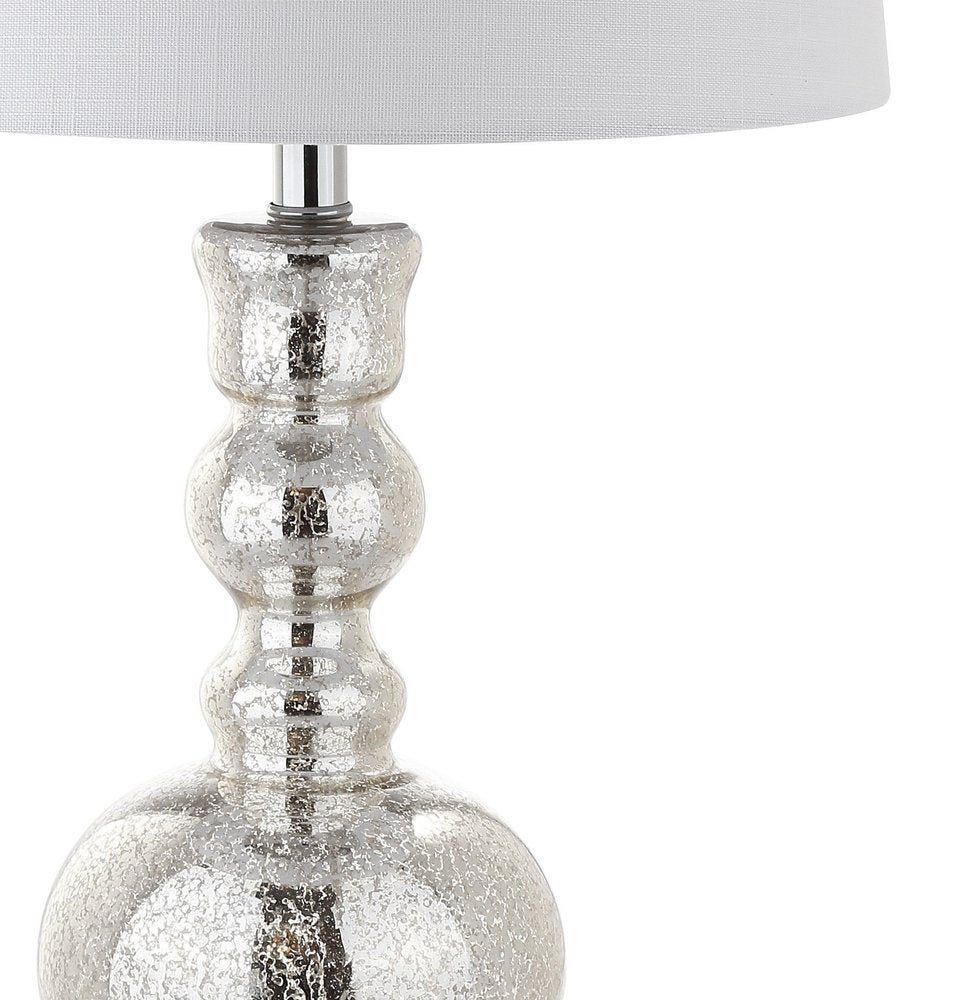 Set of Two 29" Silver Novelty Table Lamps With Drum Shades