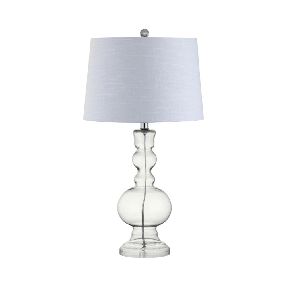 Set of Two 29" Silver Novelty Table Lamps With Drum Shades
