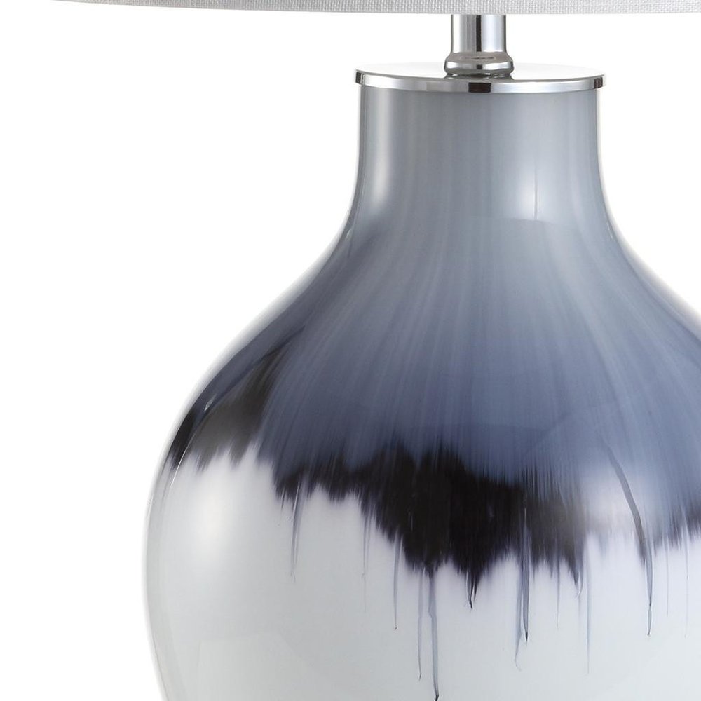 27" Silver Novelty Table Lamp With Globe Shade