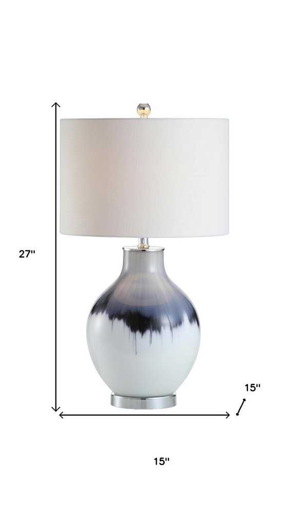 27" Silver Novelty Table Lamp With Globe Shade