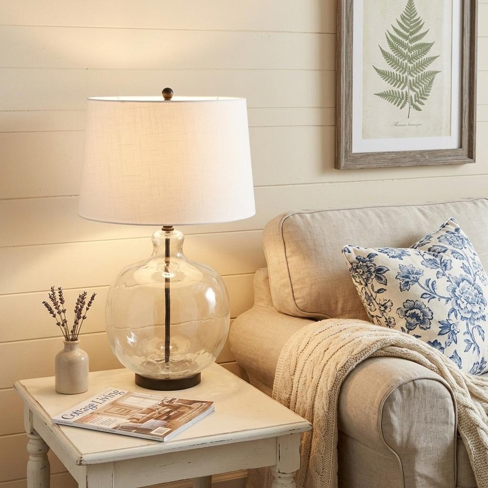 27" Black Globe Table Lamp With Globe Shade