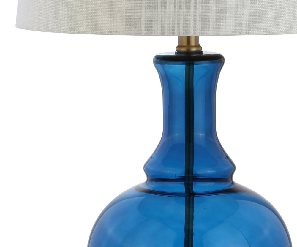 Set of Two 25" Gold Novelty Table Lamps With Drum Shades