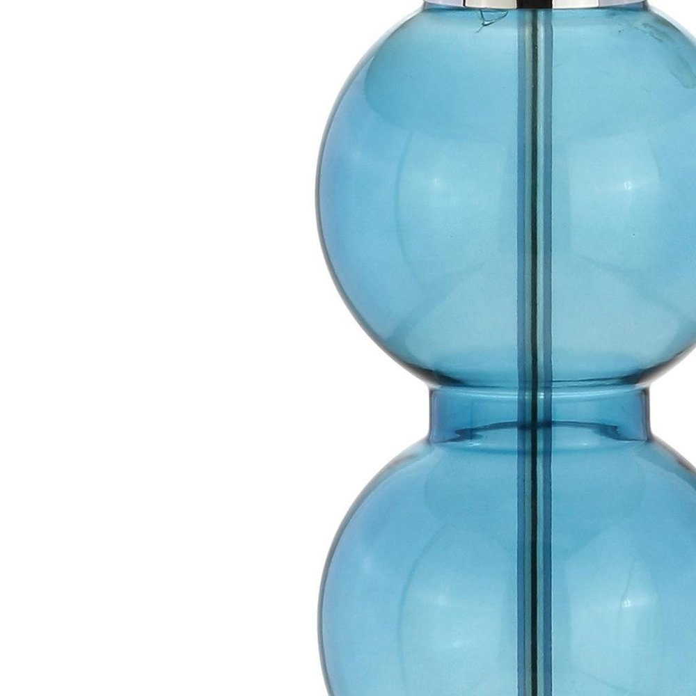 Set of Two 27" Silver Novelty Table Lamps With Drum Shades
