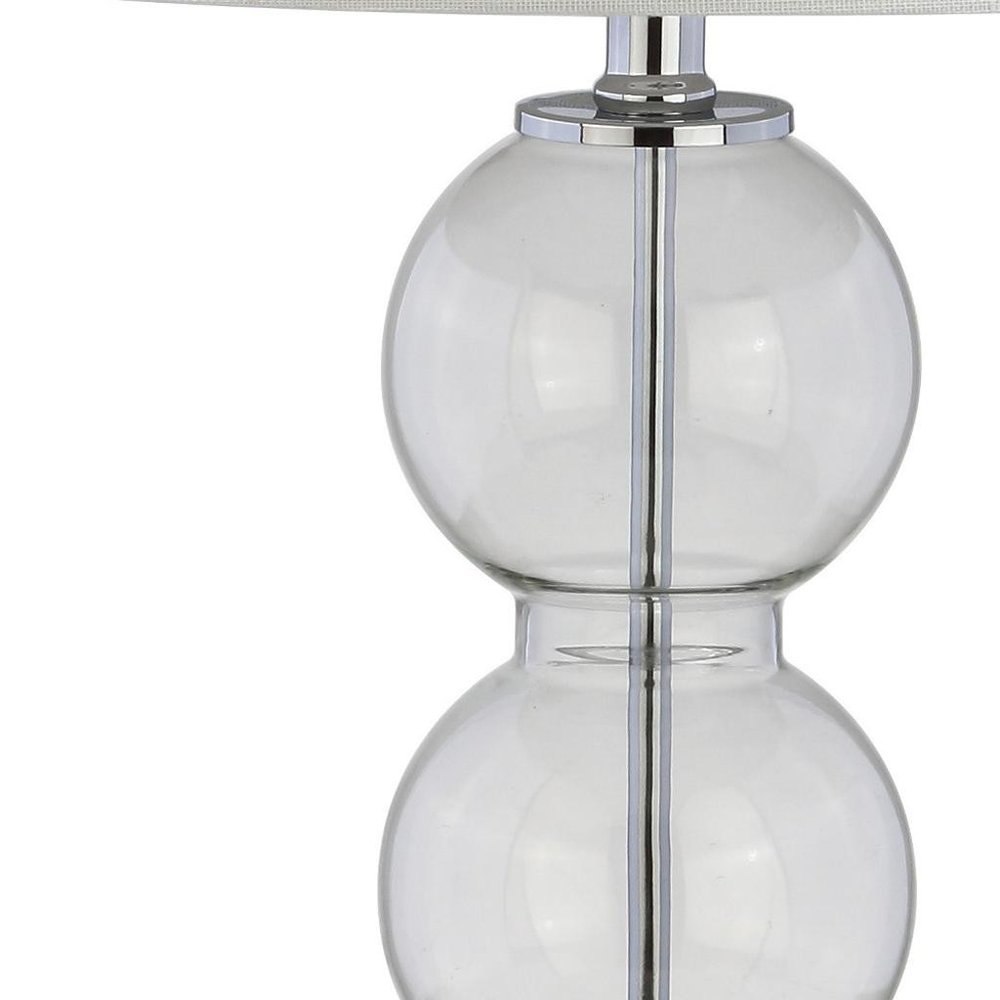 Set of Two 27" Silver Novelty Table Lamps With Drum Shades
