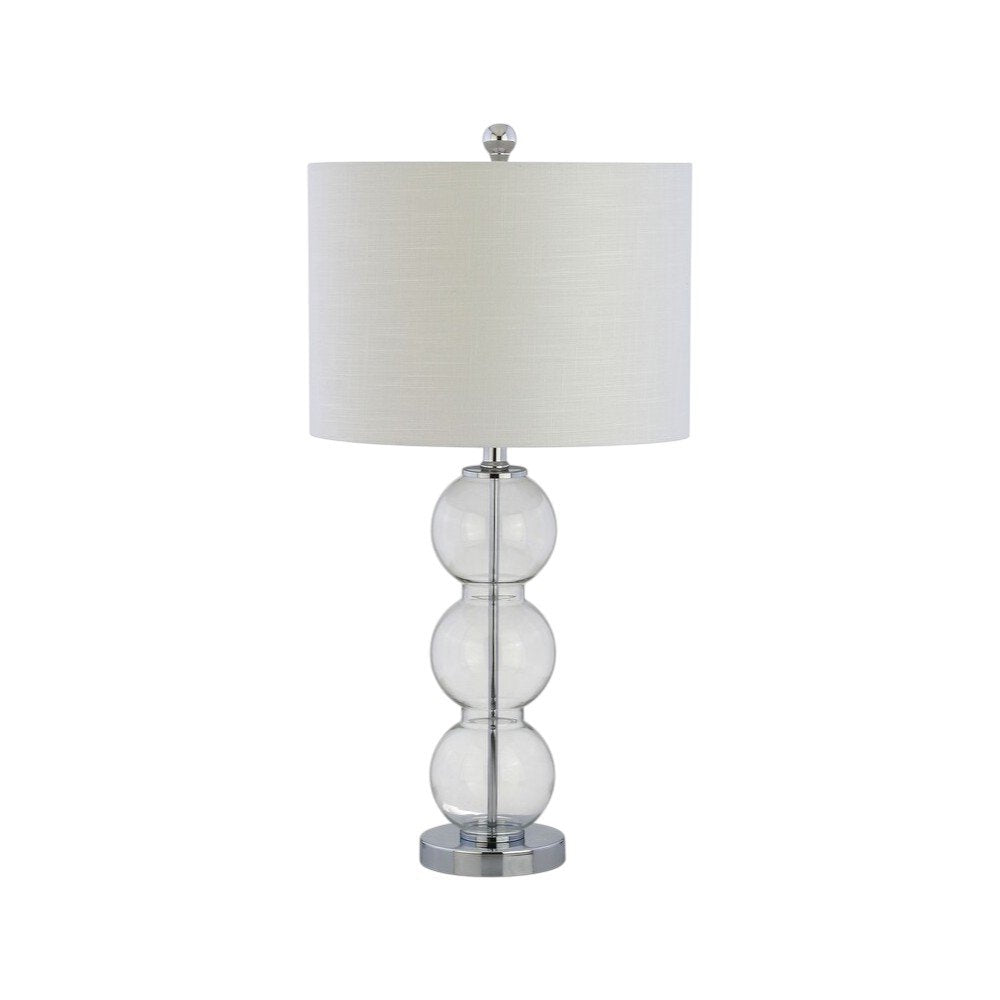 Set of Two 27" Silver Novelty Table Lamps With Drum Shades