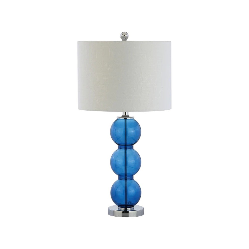 Set of Two 27" Silver Novelty Table Lamps With Drum Shades