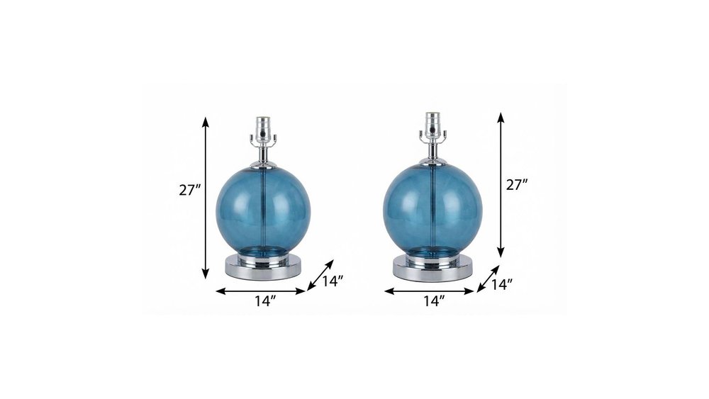 Set of Two 27" Silver Novelty Table Lamps With Drum Shades