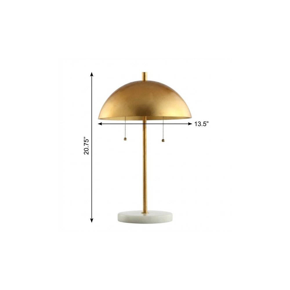 21" White Round Table Lamp With Globe Shade