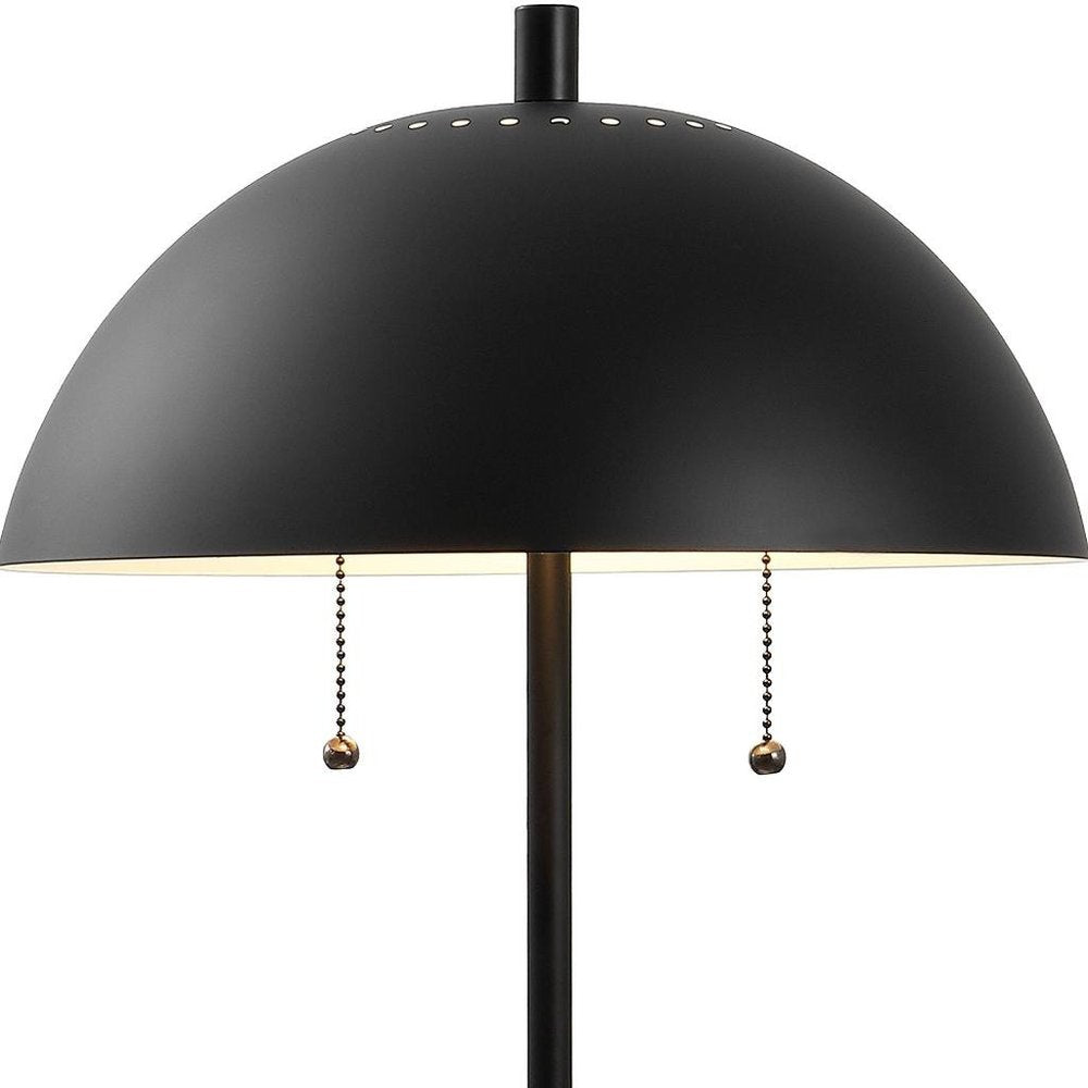 21" White Round Table Lamp With Globe Shade