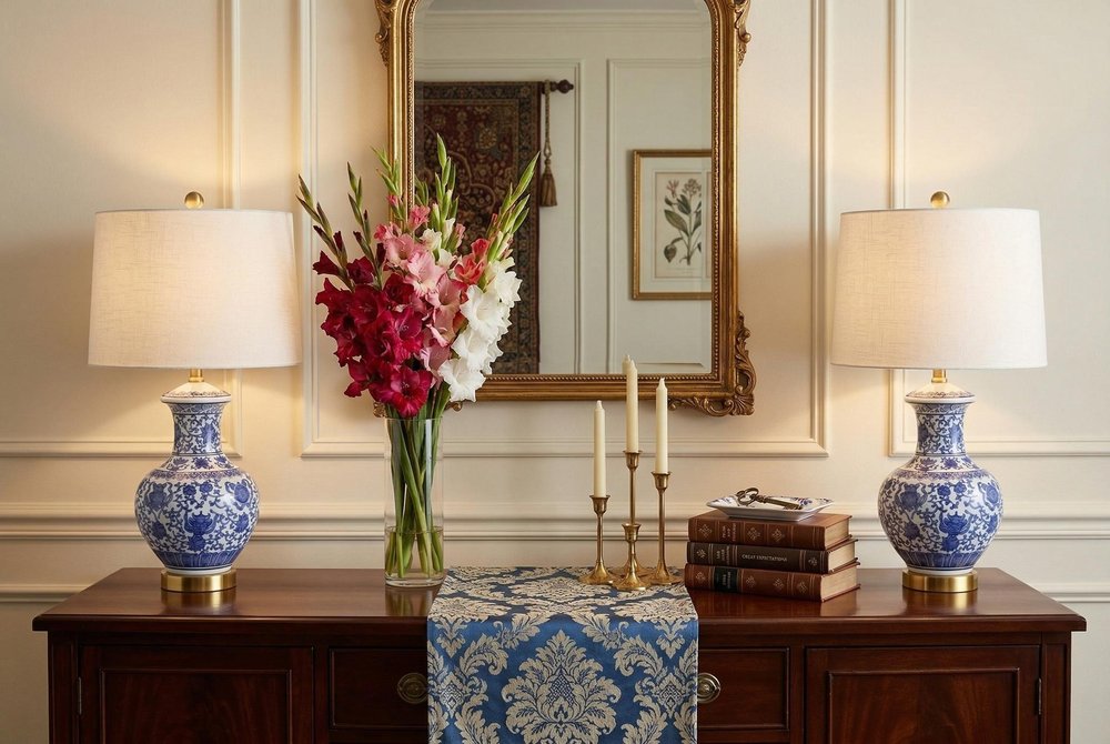Set of Two 25" Gold Novelty Table Lamps With Globe Shades