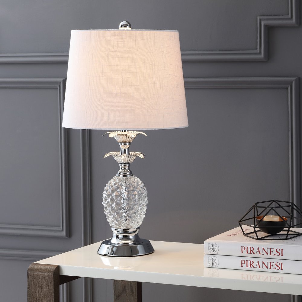 24" Silver Novelty Table Lamp With Drum Shade