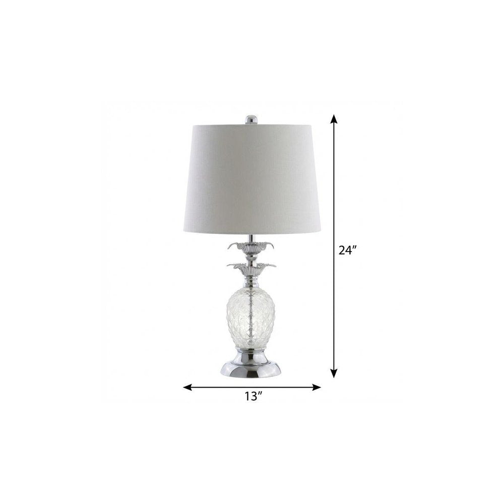 24" Silver Novelty Table Lamp With Drum Shade
