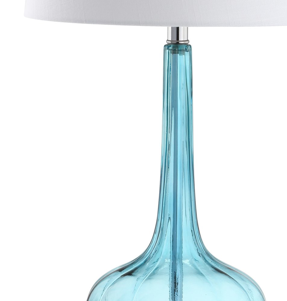 Set of Two 29" Clear Novelty Table Lamps With Drum Shades
