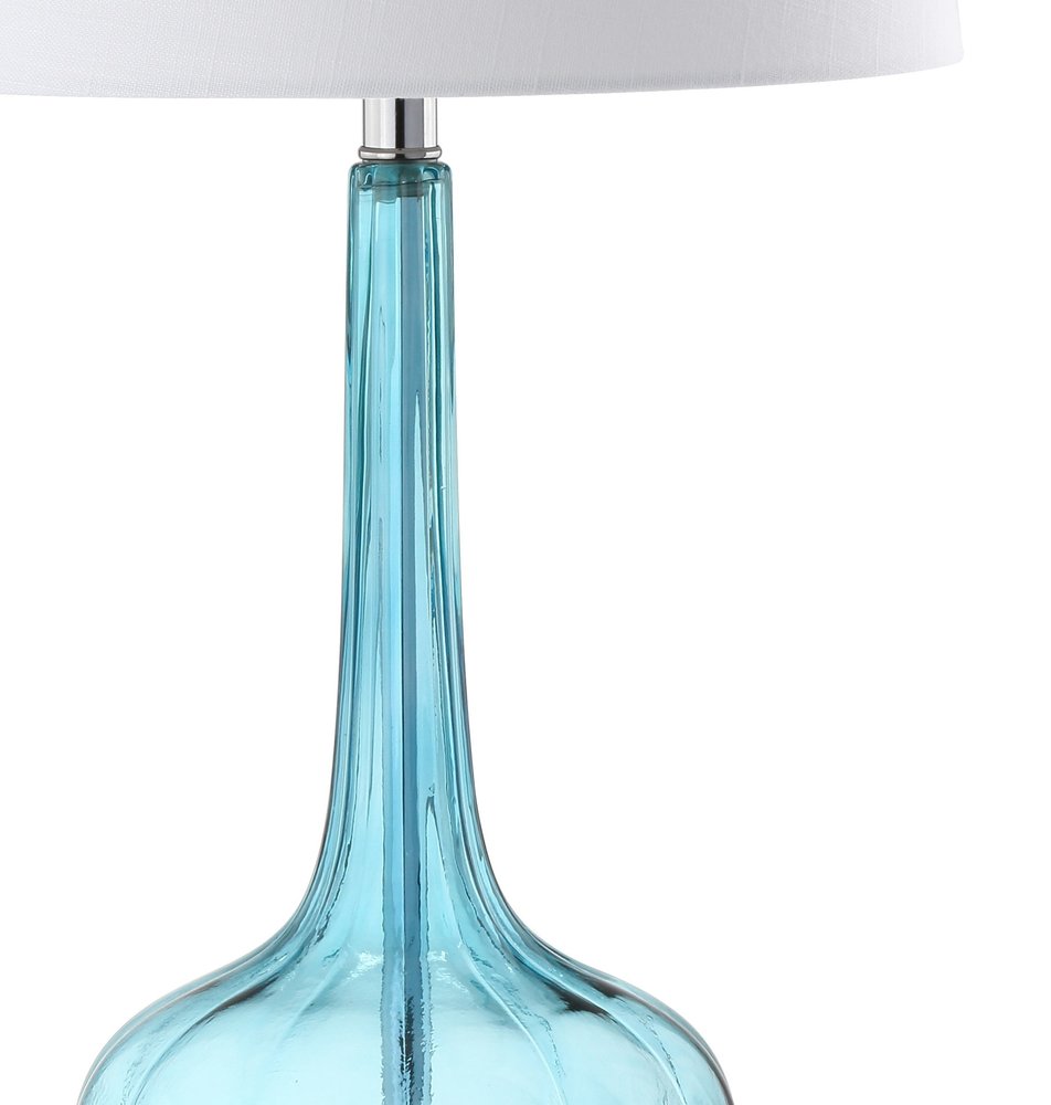 Set of Two 29" Clear Novelty Table Lamps With Drum Shades