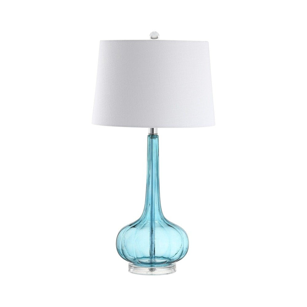 Set of Two 29" Clear Novelty Table Lamps With Drum Shades