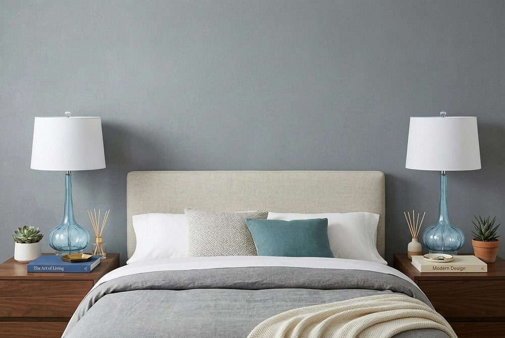 Set of Two 29" Clear Novelty Table Lamps With Drum Shades