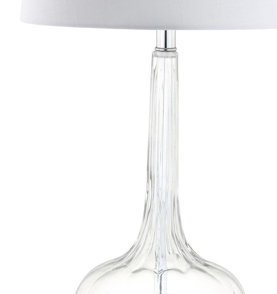 Set of Two 29" Clear Novelty Table Lamps With Drum Shades