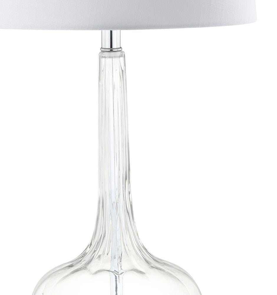 Set of Two 29" Clear Novelty Table Lamps With Drum Shades