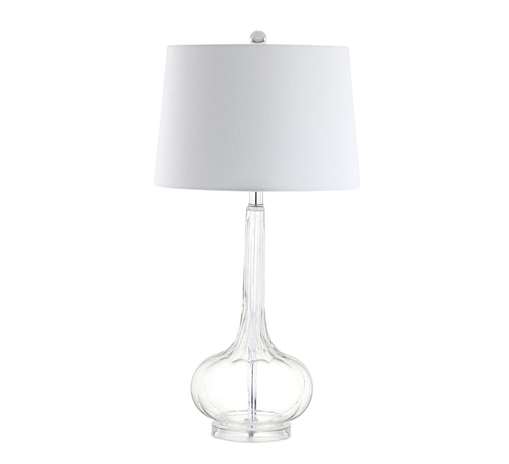 Set of Two 29" Clear Novelty Table Lamps With Drum Shades