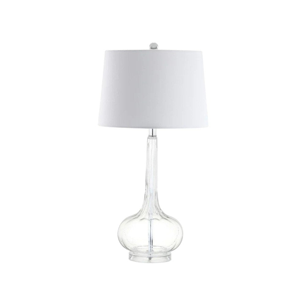 Set of Two 29" Clear Novelty Table Lamps With Drum Shades