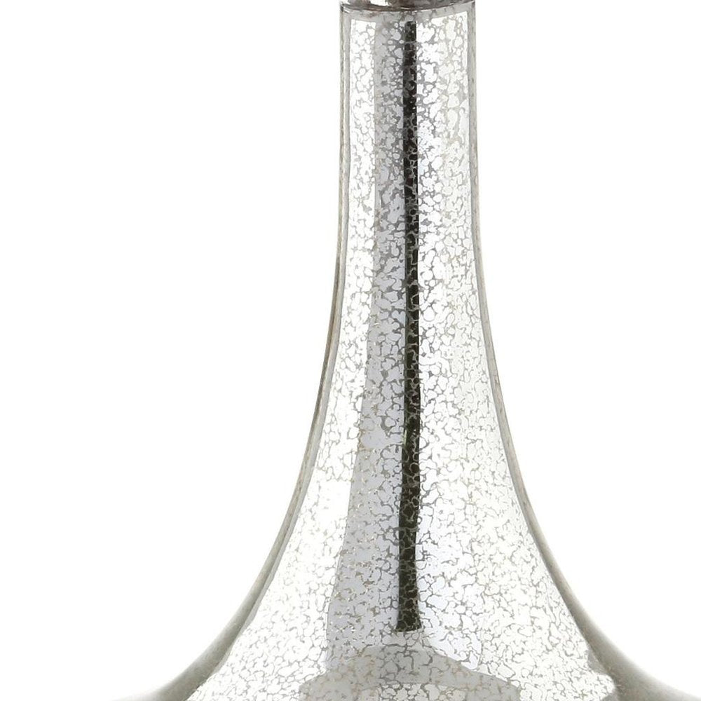 Set of Two 26" Silver Novelty Table Lamps With Drum Shades