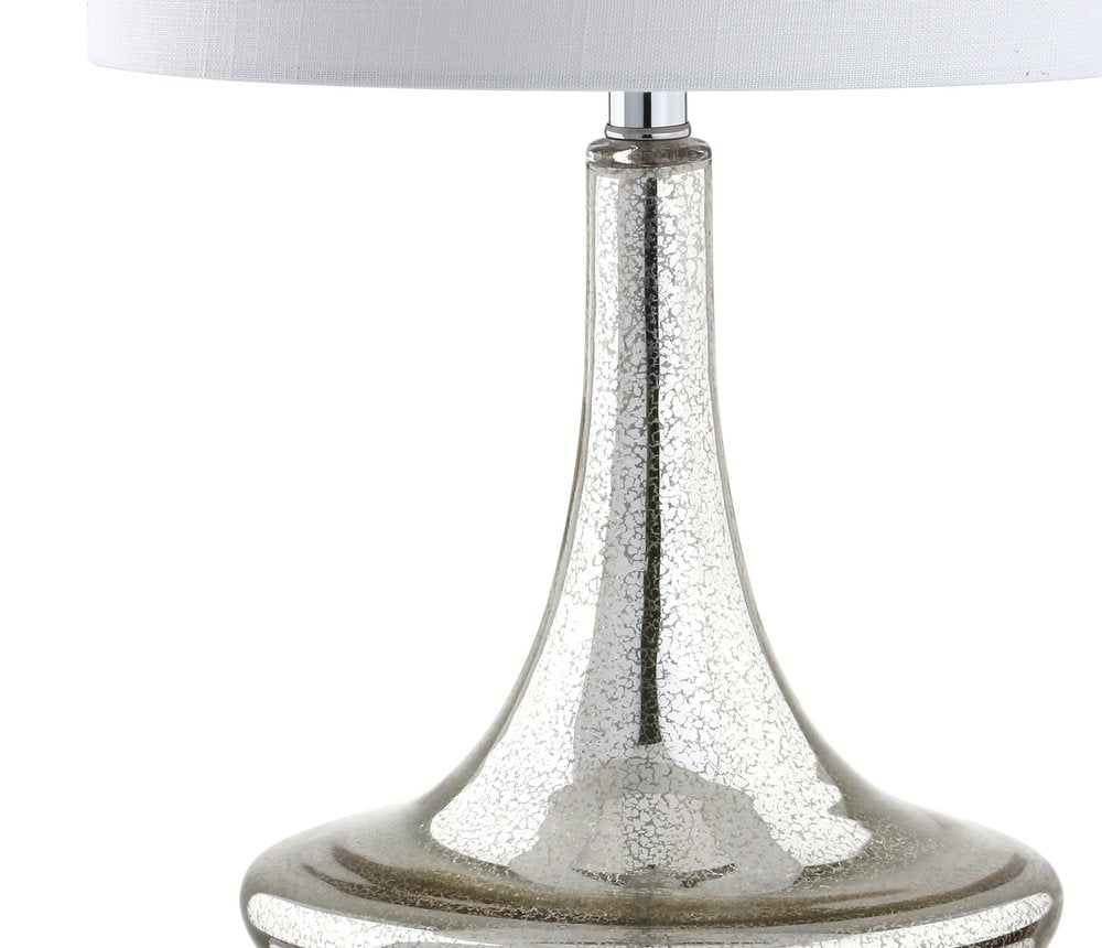 Set of Two 26" Silver Novelty Table Lamps With Drum Shades