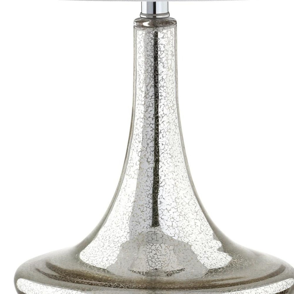 Set of Two 26" Silver Novelty Table Lamps With Drum Shades