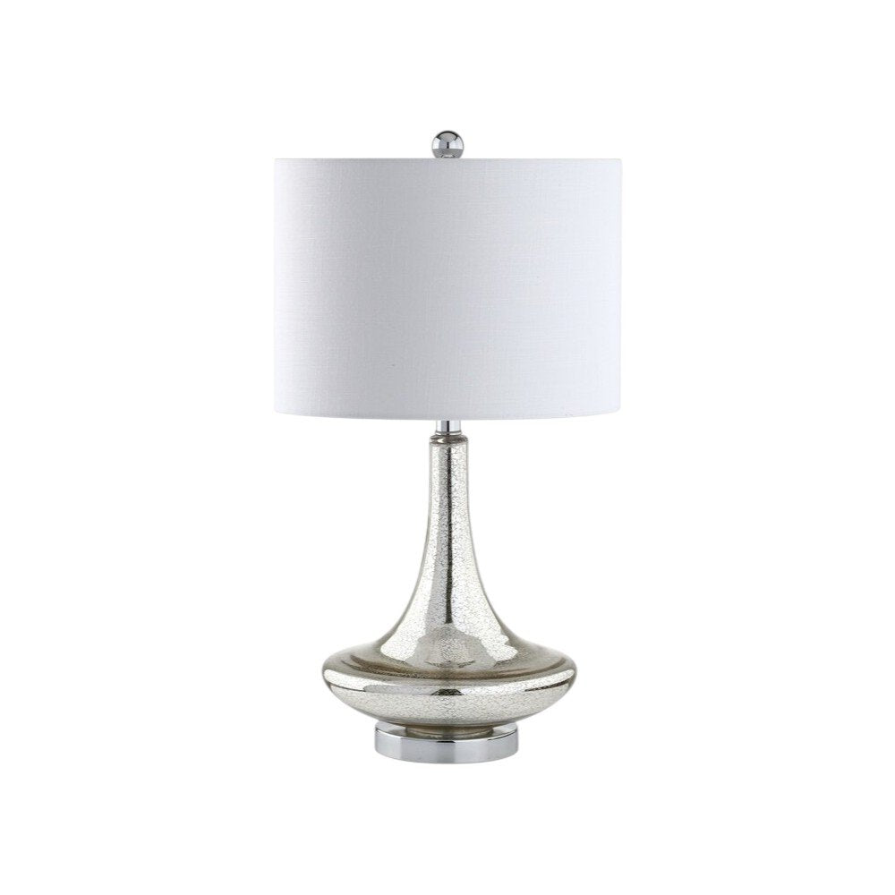 Set of Two 26" Silver Novelty Table Lamps With Drum Shades