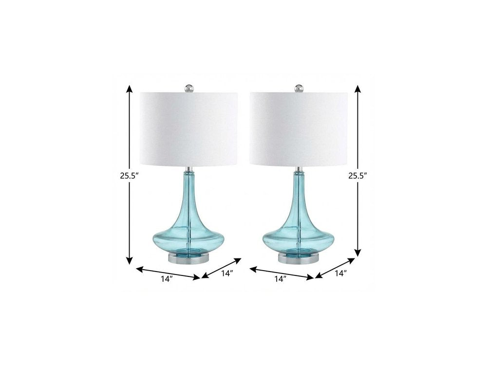 Set of Two 26" Silver Novelty Table Lamps With Drum Shades