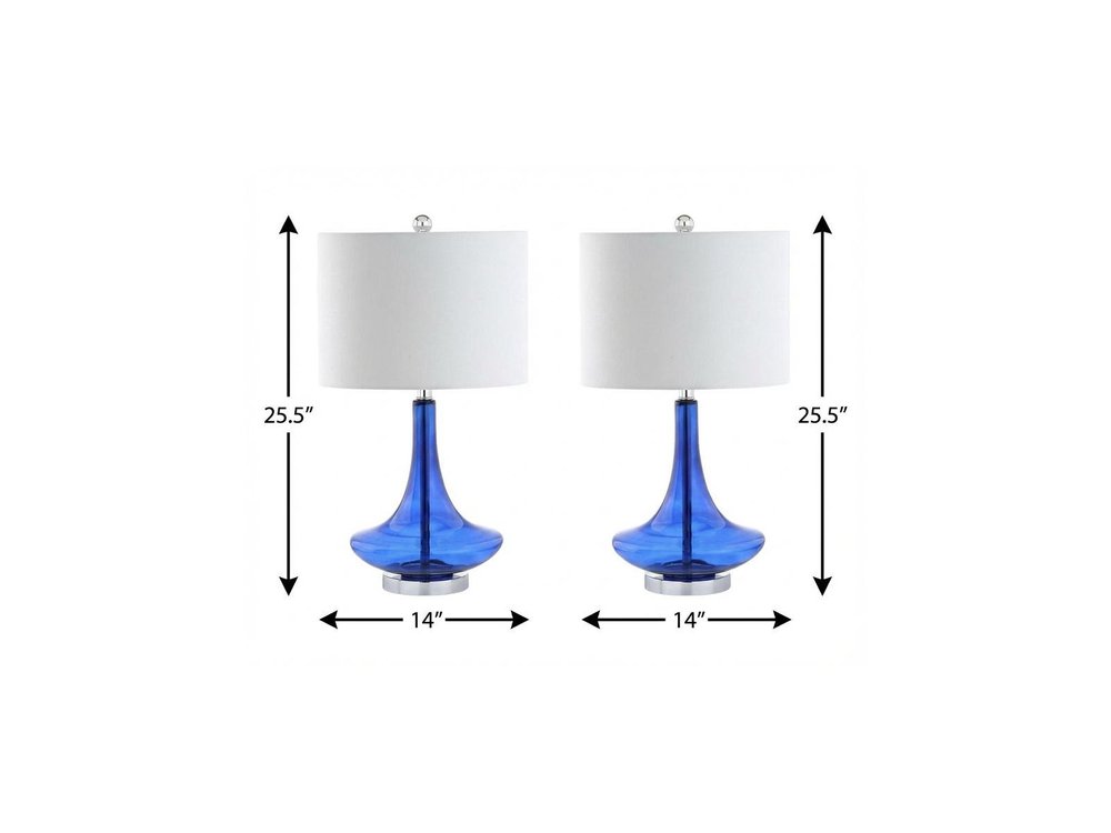 Set of Two 26" Silver Novelty Table Lamps With Drum Shades