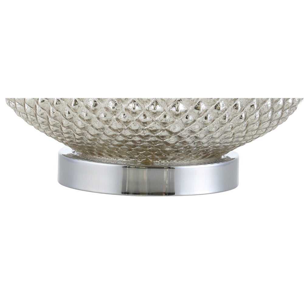 23" Silver Round Table Lamp With Drum Shade