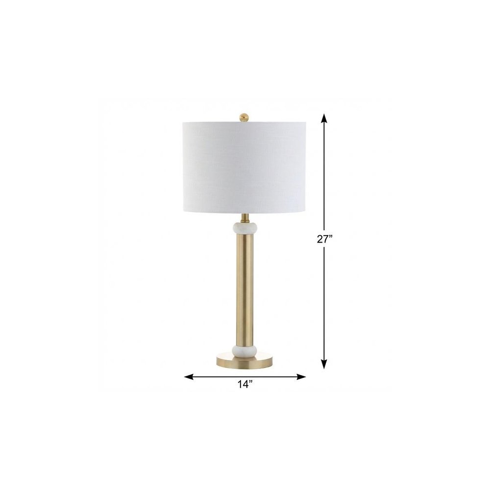 27" Gold Novelty Table Lamp With Drum Shade