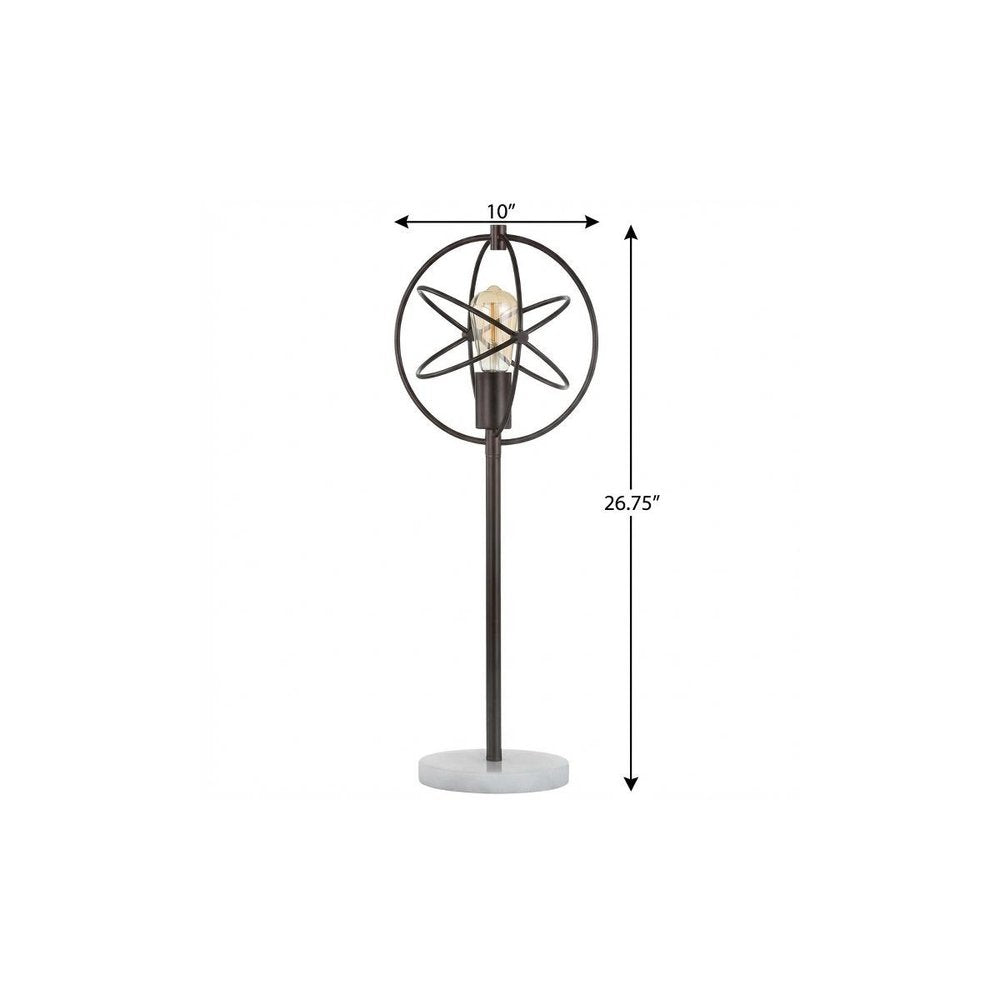 27" White Novelty Table Lamp With Globe Shade