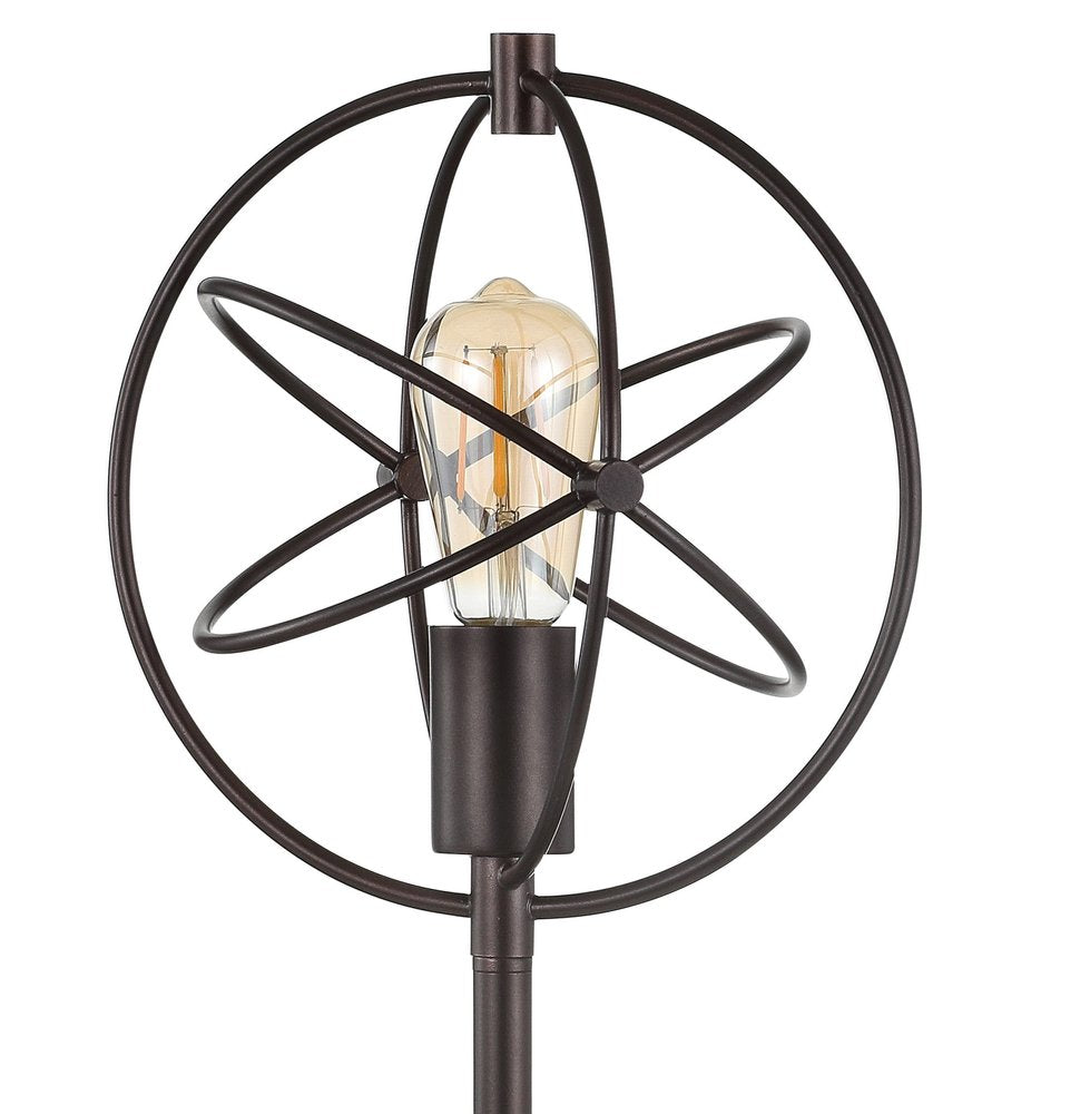 27" White Novelty Table Lamp With Globe Shade