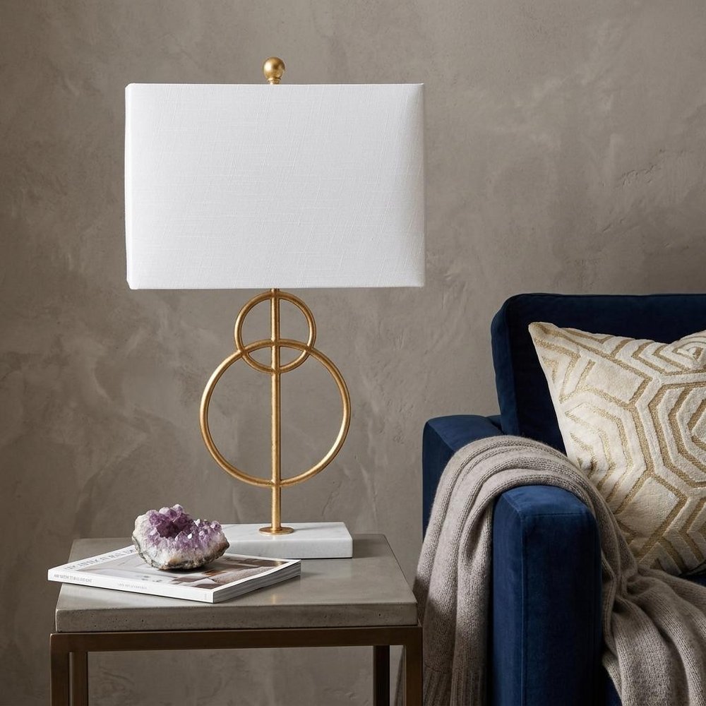 26" White Novelty Table Lamp With Shade