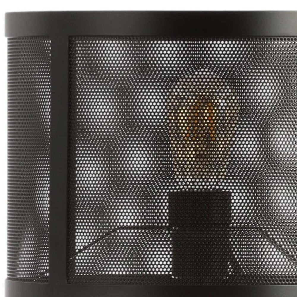 25" Black Table Lamp With Globe Shade