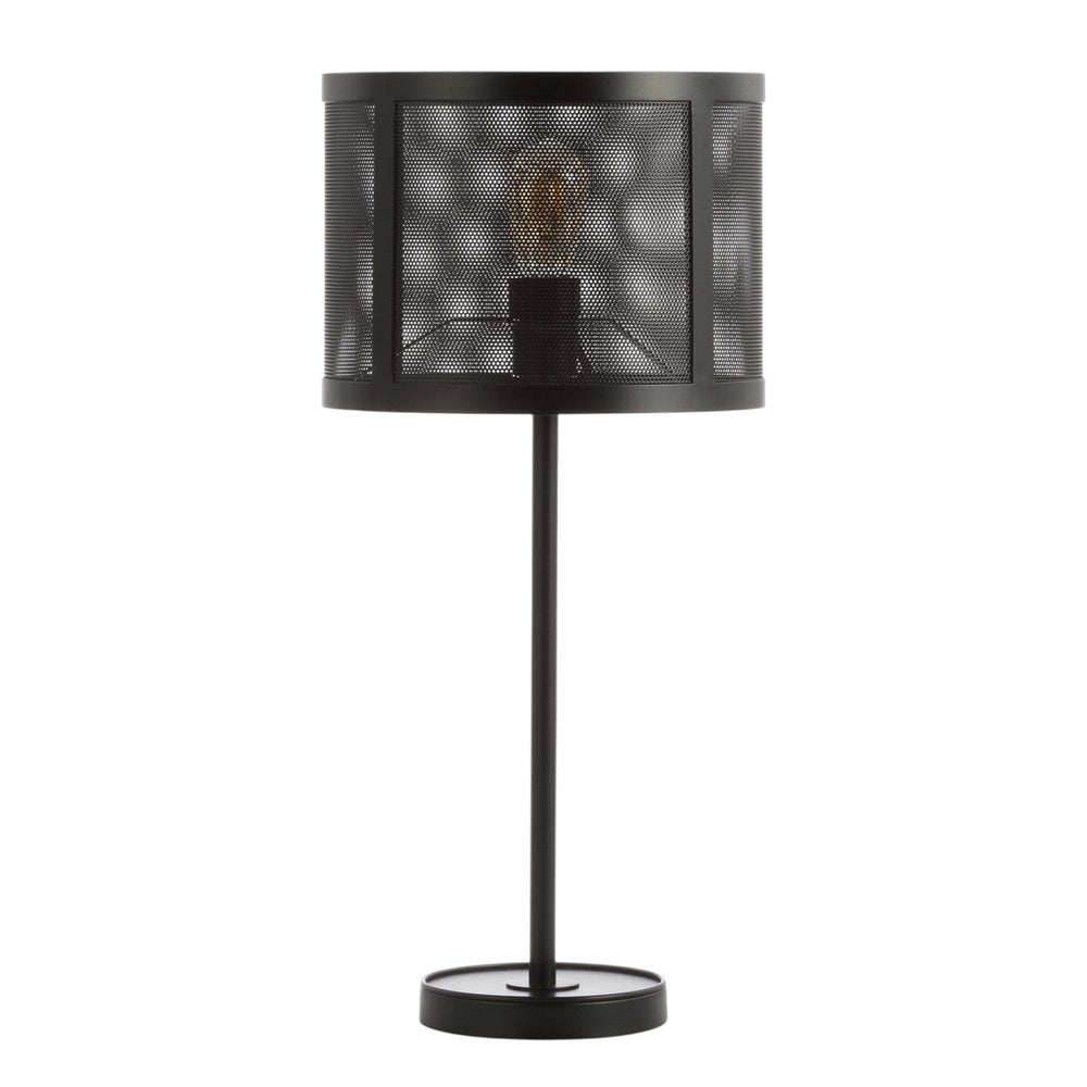 25" Black Table Lamp With Globe Shade