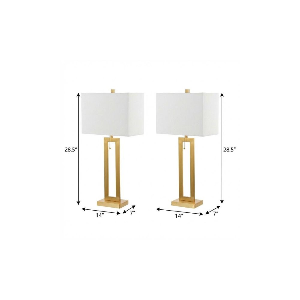 Set of Two 29" Gold Table Lamps With Shades