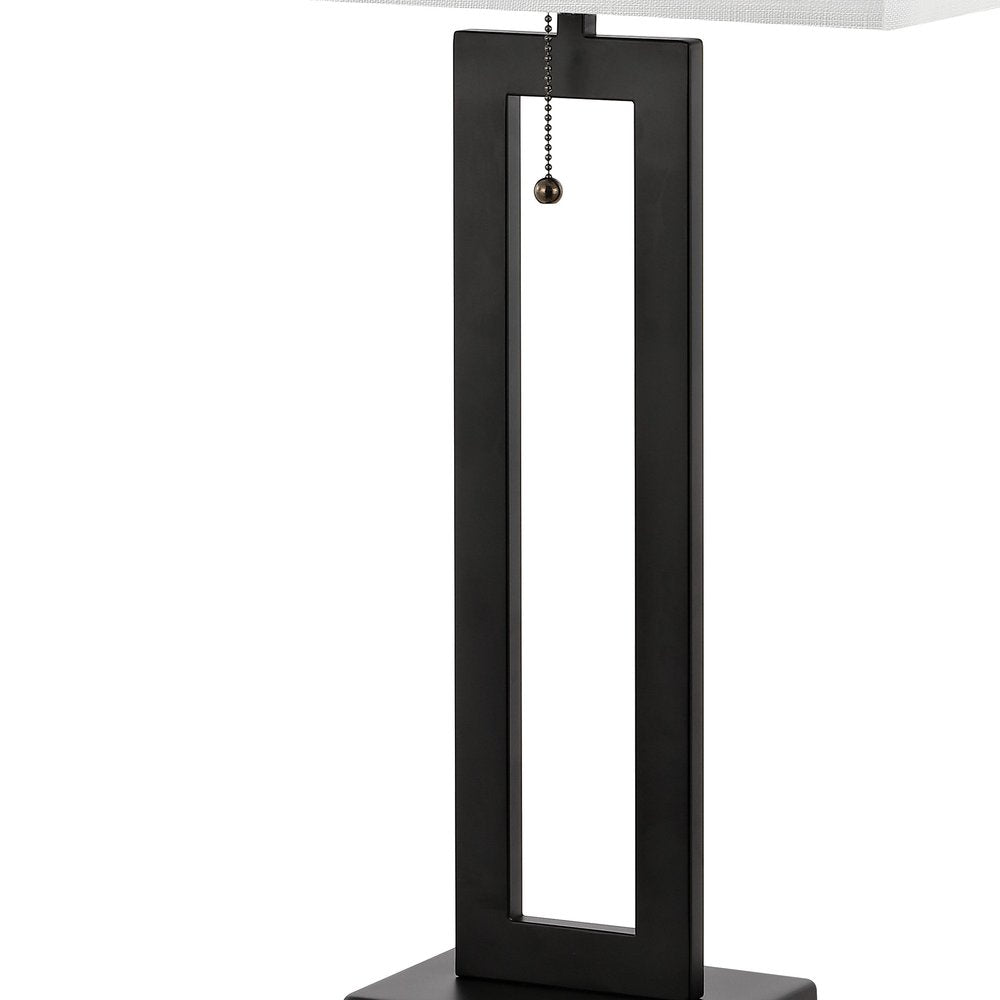Set of Two 29" Black Table Lamps With Shades