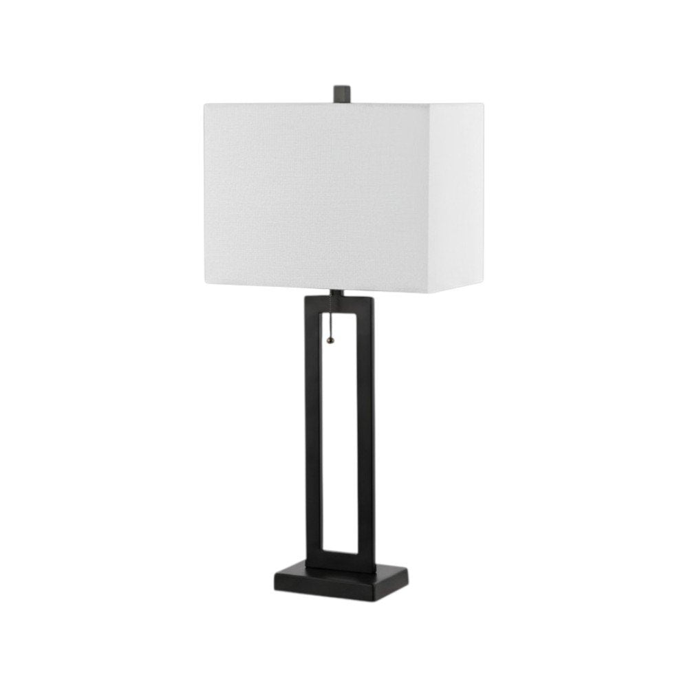 Set of Two 29" Black Table Lamps With Shades