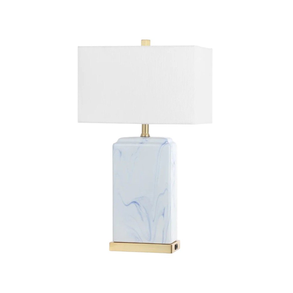 Set of Two 25" Gold Table Lamps With Shades