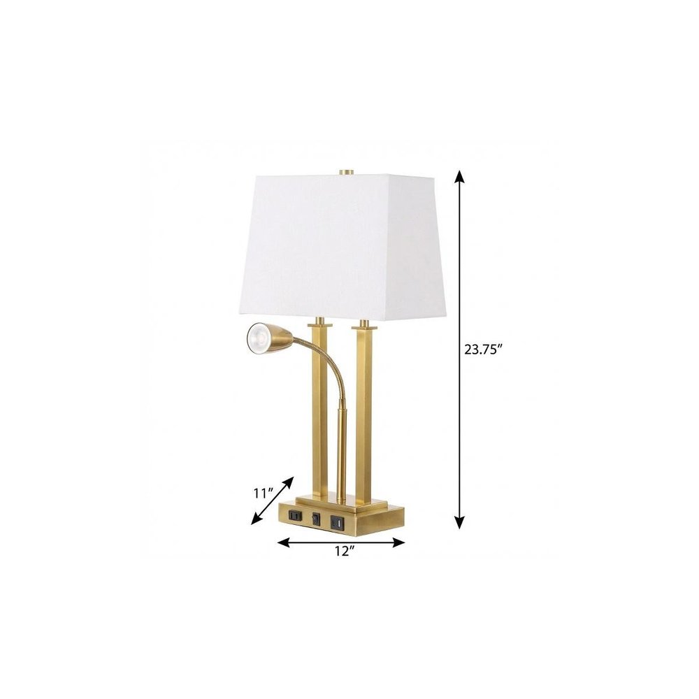 24" Gold Swing Arm Novelty Table Lamp With Shade
