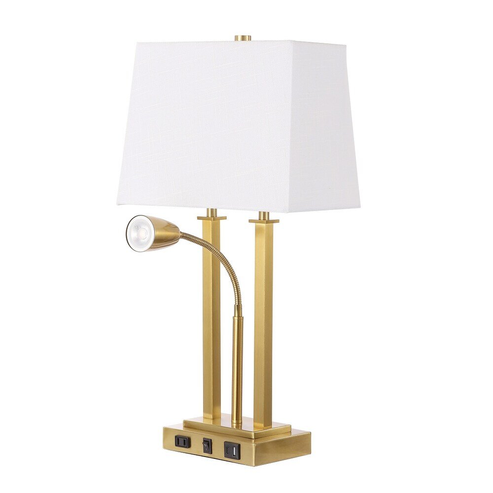 24" Gold Swing Arm Novelty Table Lamp With Shade