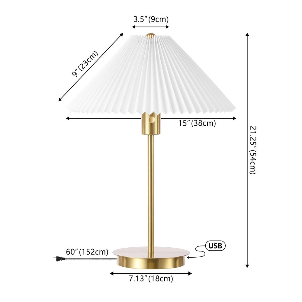 21" Gold Table Lamp With Empire Shade