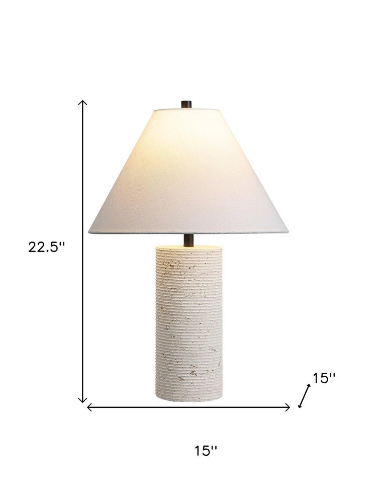 23" Beige Novelty Table Lamp With Empire Shade