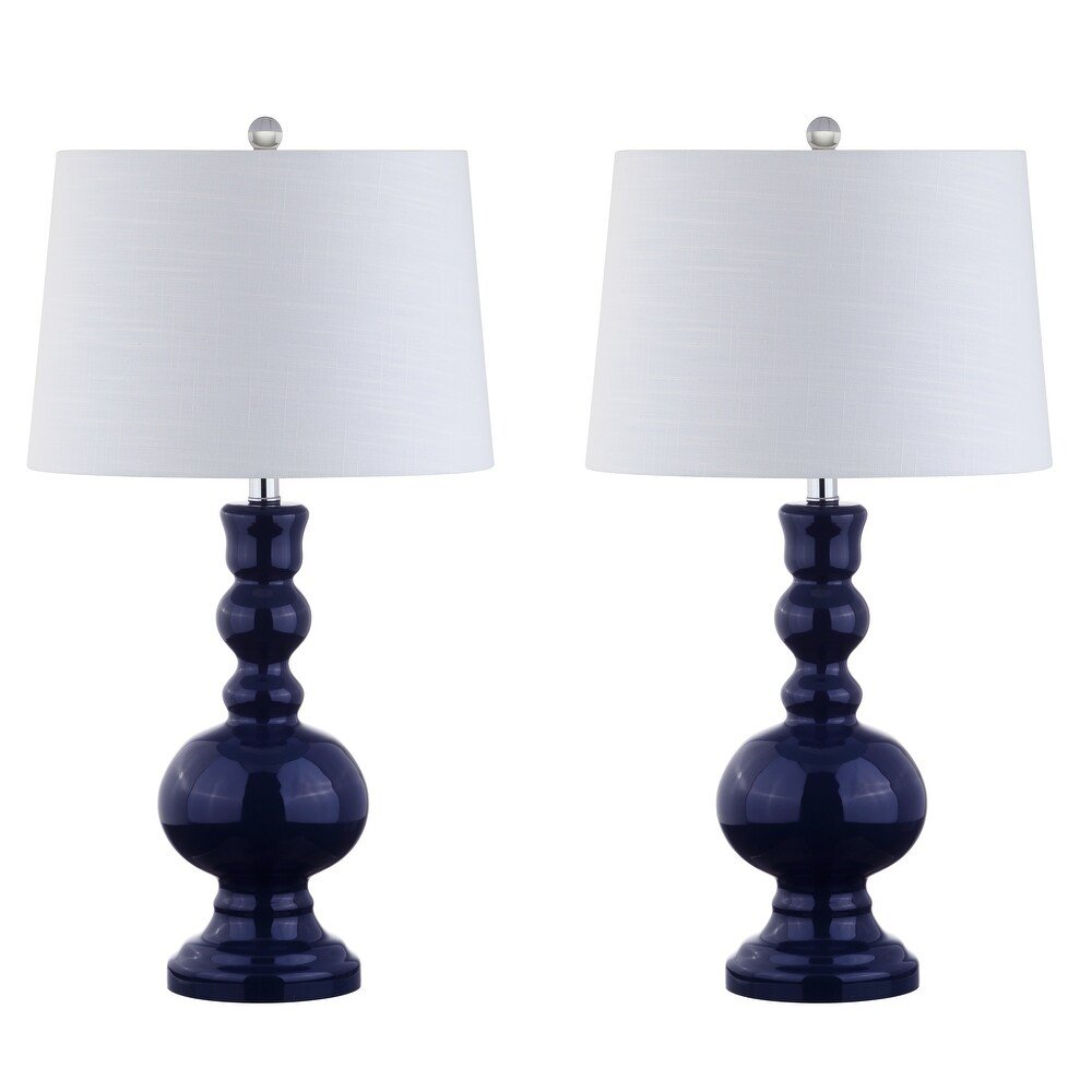 Set of Two 29" Blue Novelty Table Lamps With Drum Shades