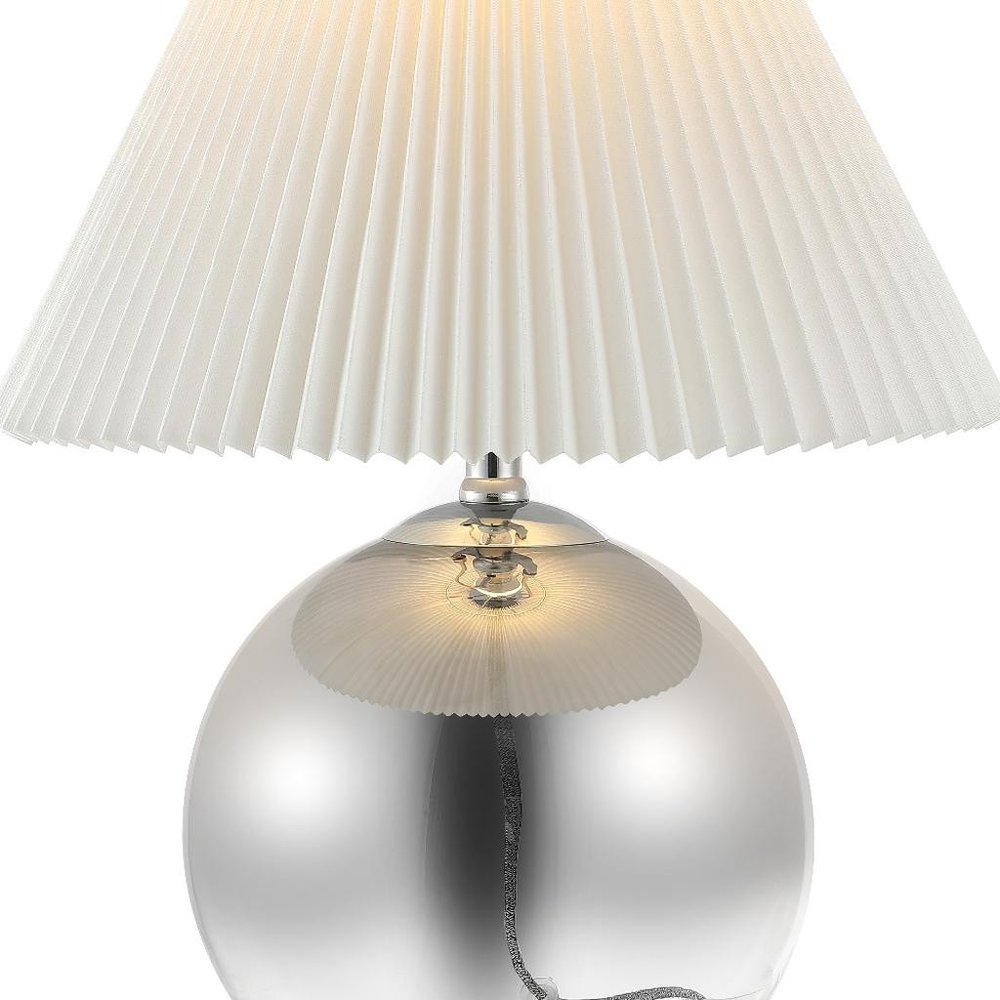 23" Silver Globe Lamp Base With Empire Shade
